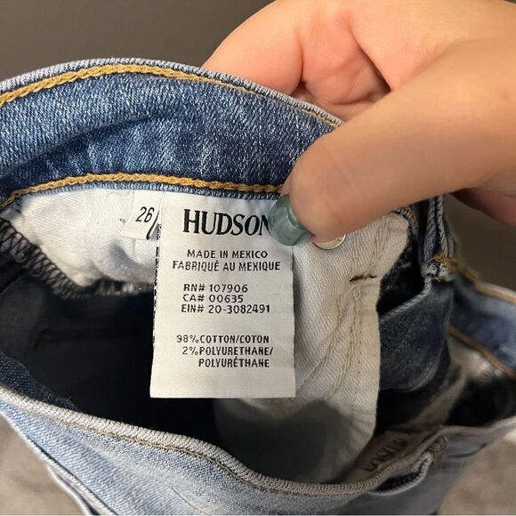 HUDSON // nico midrise ankle straight reverie vtg moxie denim slit raw hem jeans - Picture 9 of 13